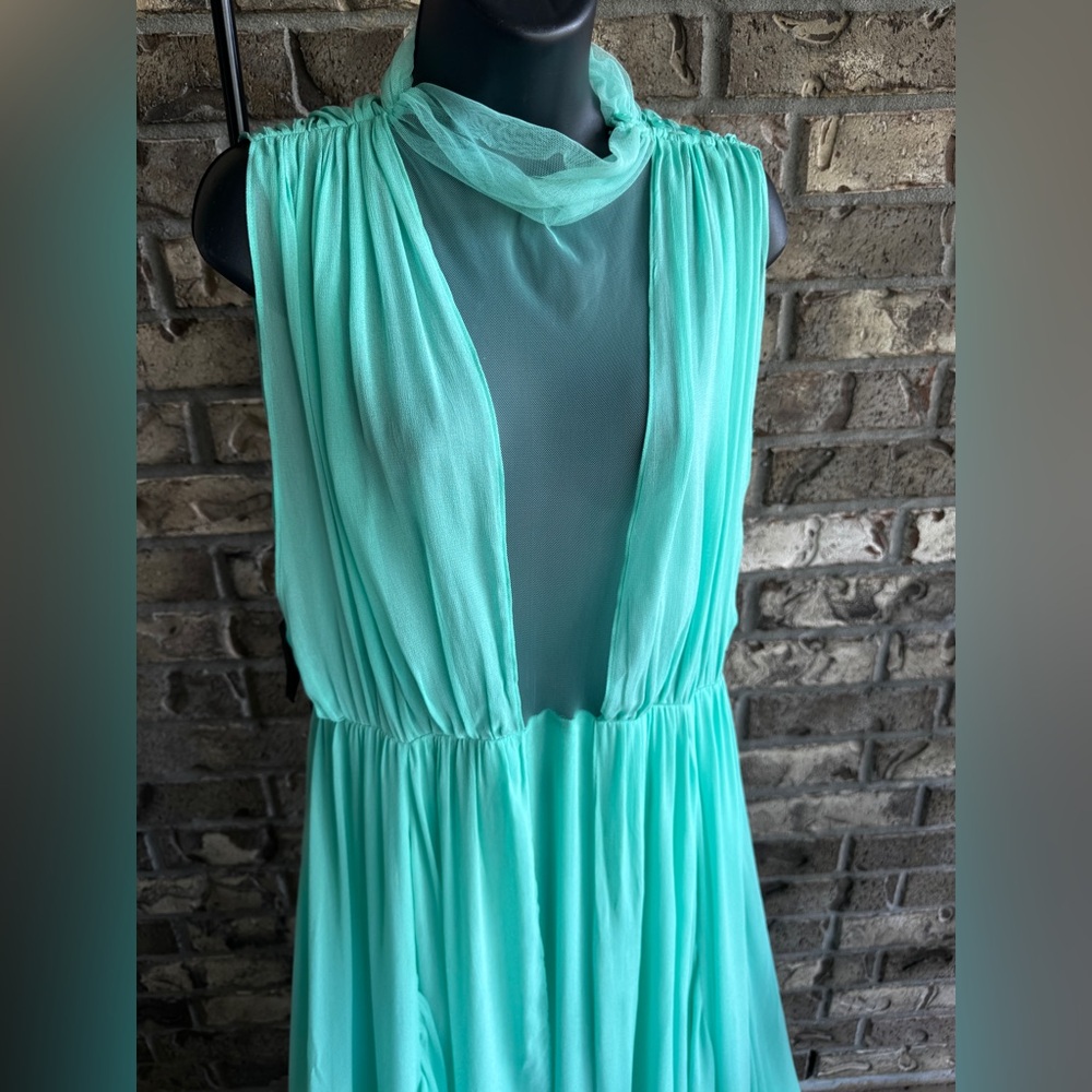 Anthropology Forever That Girl Sheer Plunge Chiffon Maxi Dress Size L - Picture 6 of 16